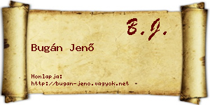 Bugán Jenő névjegykártya