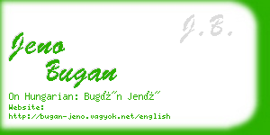 jeno bugan business card